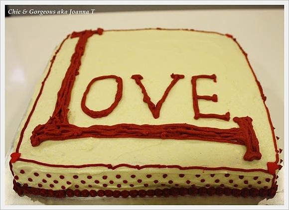 Red velvet cake with cream cheese frosting and sisterhood blogger award