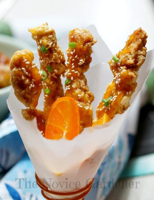 Tangerine sesame dipping chicken