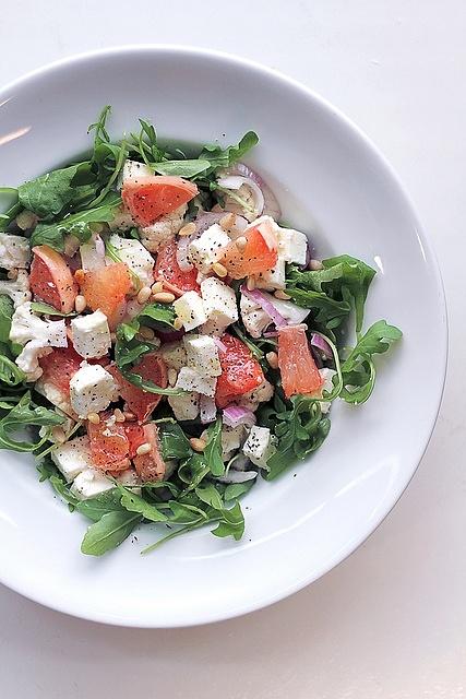 Grapefruit feta and cauliflower salad