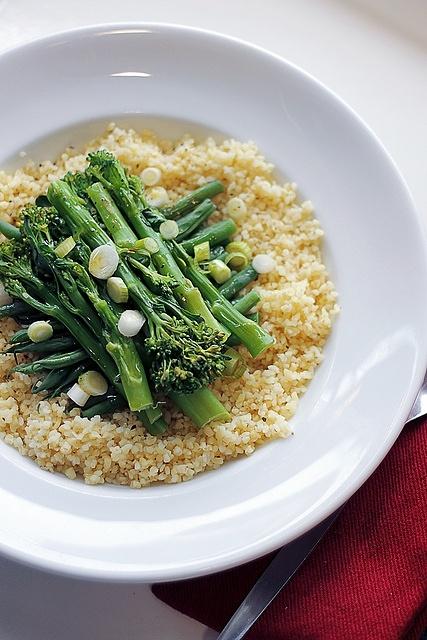 Green beans, broccoli and bulgur recipe