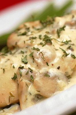 Chicken breasts with mushrooms and cream