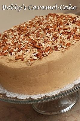 Bobby's caramel cake with butter, fluffy layers and pecans