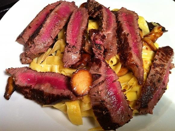 Rare breeds steaks challenge australia wagyu with tagliatelle, ceps and truffle oil