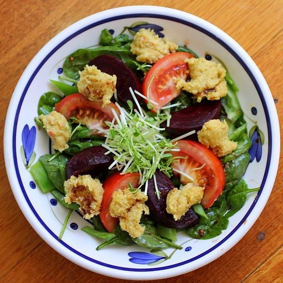 Balsamic Garden Salad with Cashew Cheese