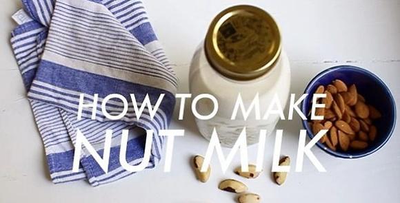 Homemade raw nut milk