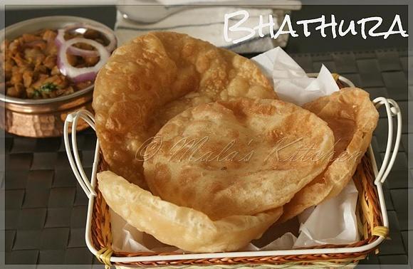 Bhatura with channa and chole for weekend brunch