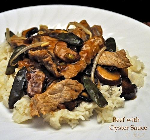 Stir-fried beef with oyster sauce