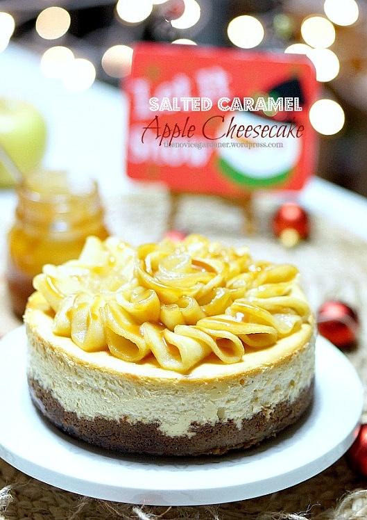 Salted caramel apple cheesecake