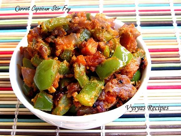 Capsicum and Carrot stir fry