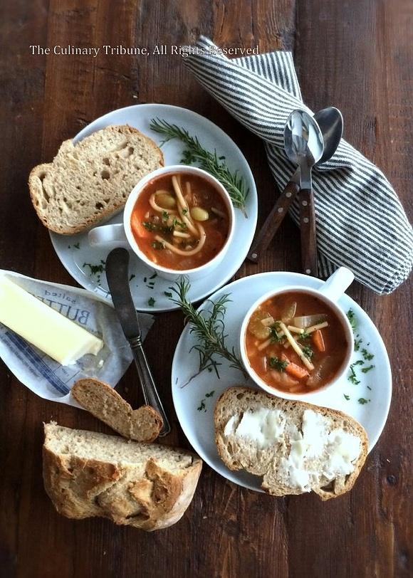 Ginger minestrone - vegetarian soup with ginger