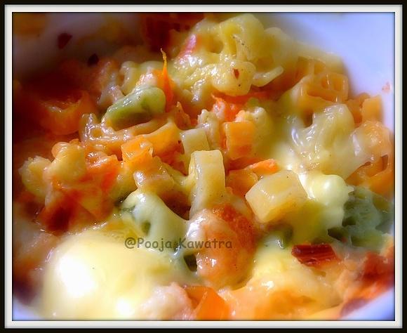 Baked pasta with vegetables