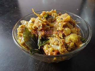 Dry fish curry with nethili fish