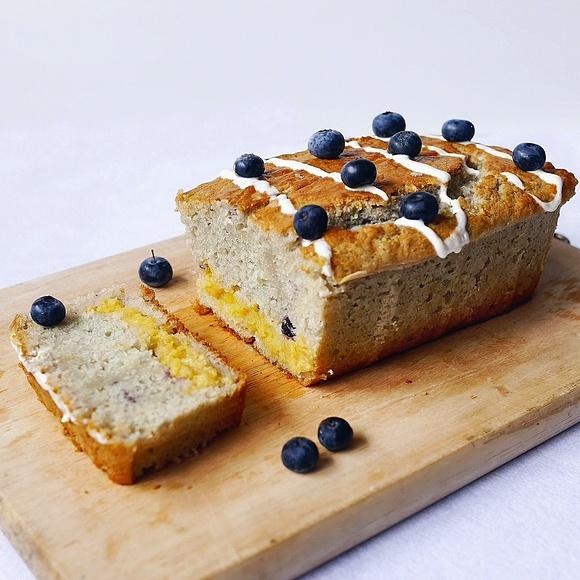 Blueberry Yogurt Loaf with Lemon Curd Filling