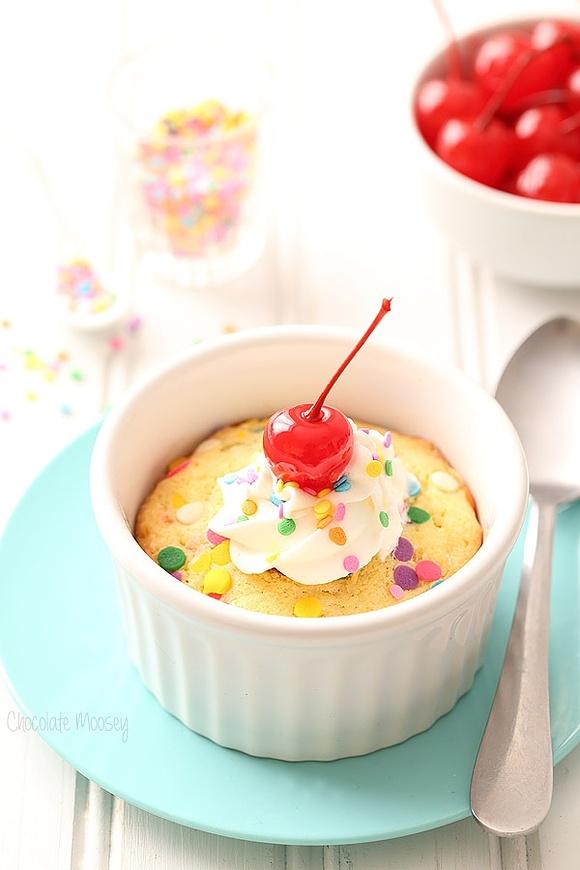 Single serving deep dish funfetti sugar cookie egg free option