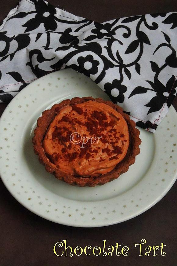 Eggless Chocolate Tart with Eggless Chocolate Mousse