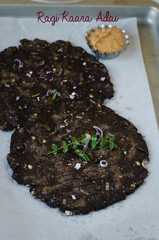 Ragi kaara adai finger millet pancake