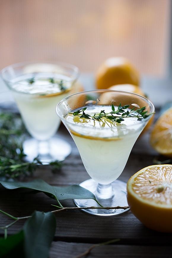 Meyer Lemon Gimlet with Thyme Simple Syrup