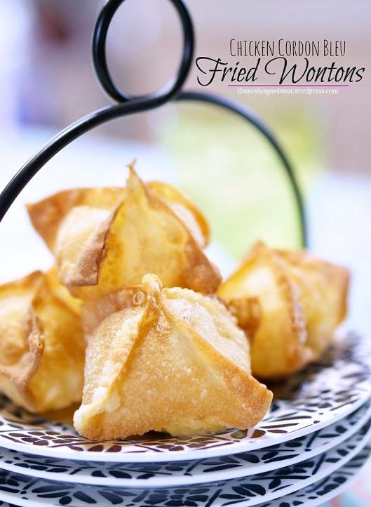 Chicken Cordon Bleu Wontons