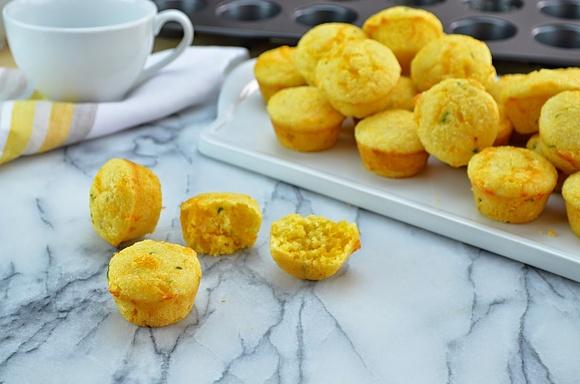 Mini cornbread muffins with jalapeno and cheddar cheese