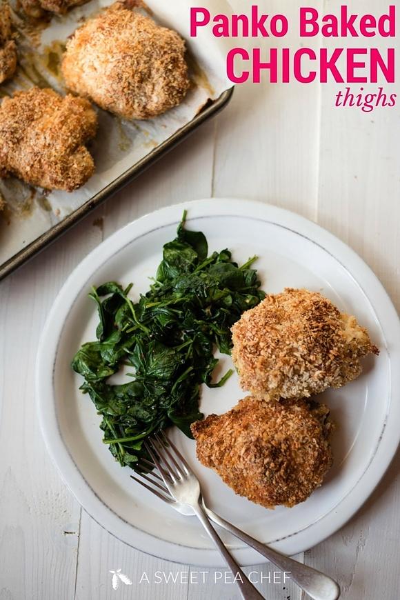 Panko Baked Chicken Thighs