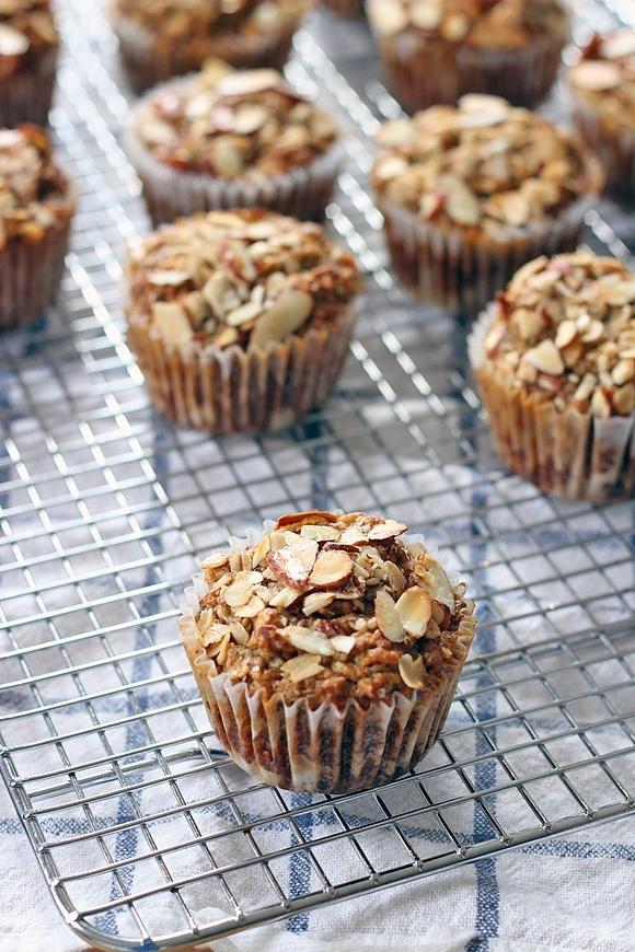 Maple banana oat and nut muffins