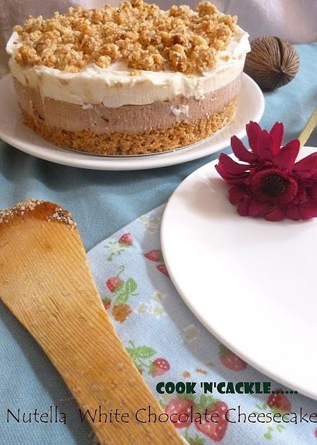 Nutella white chocolate mascarpone cheesecake