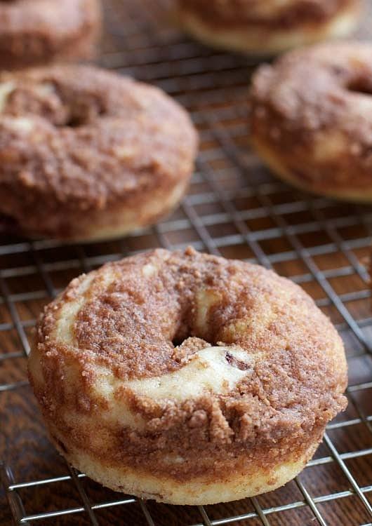 Cinnamon swirl coffee cake donuts
