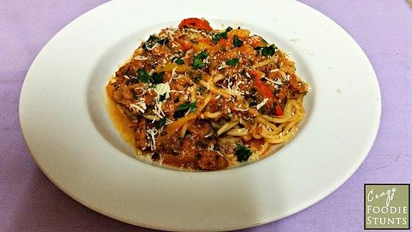 Spaghetti with Sausage and Peppers