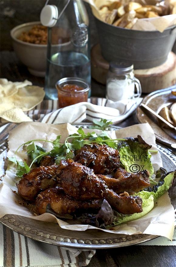 Mango chutney chicken drumsticks