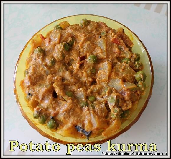 Potato peas korma recipe for rotis and chapathi
