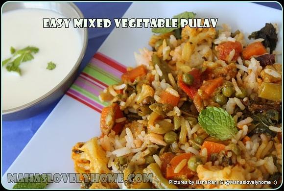 Quick and easy mixed vegetable dum biriyani with step-by-step pictures
