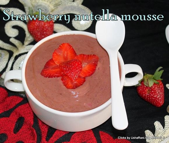 Strawberry nutella mousse without agar agar or gelatin, easy step-by-step recipe