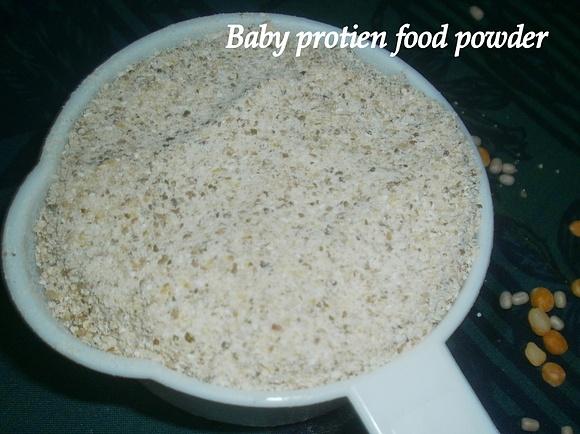 Homemade baby protein and cereal powder with lentils and rice