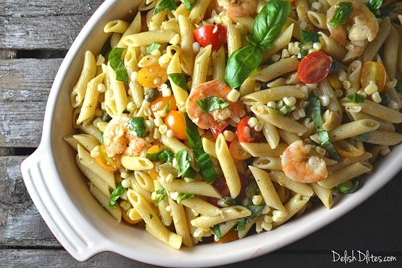 Roasted Shrimp and Sweet Corn Pasta Salad