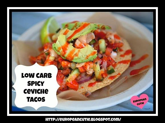 Low carb spicy ceviche tacos