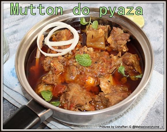 Mutton do pyaza indian style curry for rice and roti