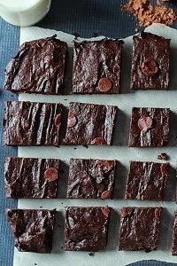 Fudgy Mocha Chocolate Chip Avocado Brownies