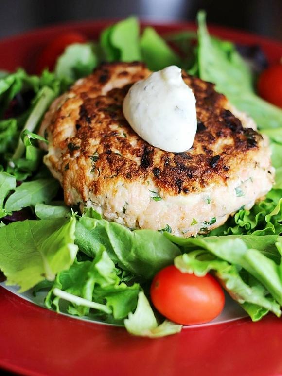 Lemon herb salmon patties