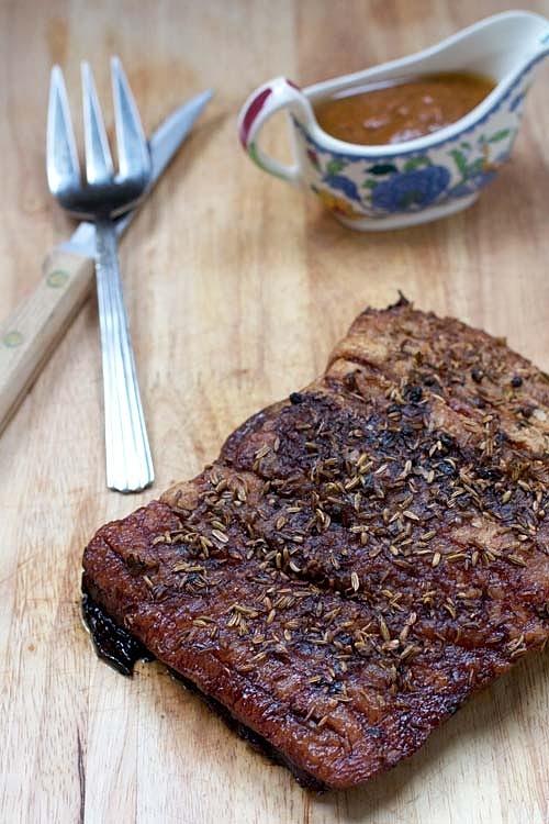 What to serve for dinner: pork belly roast