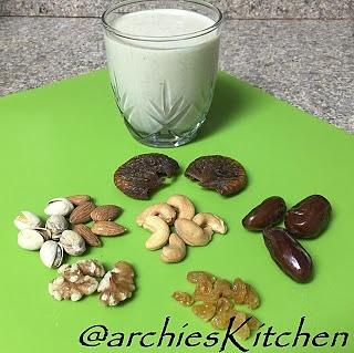 Dry fruits and nuts milkshake
