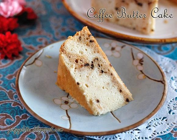 Coffee butter cake with egg whites