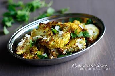 Oven-roasted cauliflower side dish with spices