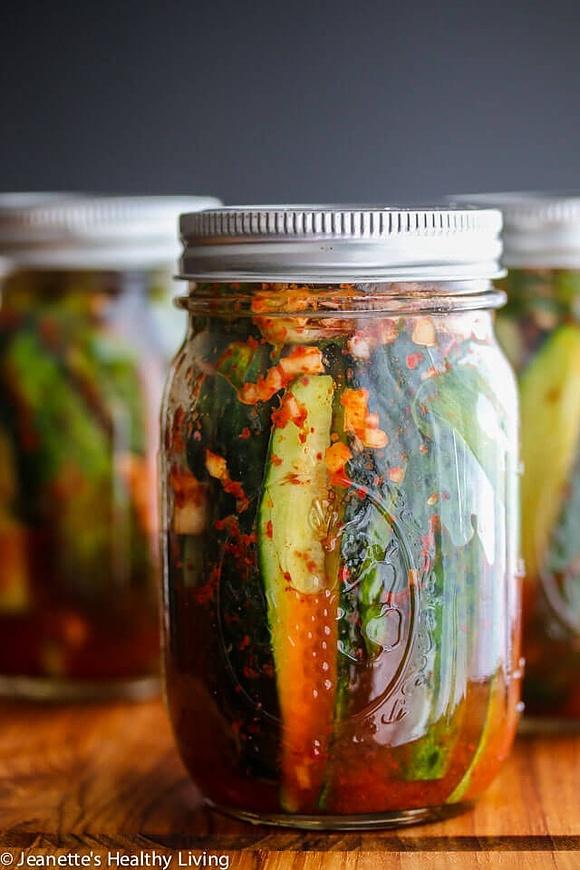 Spicy korean cucumber kimchi refrigerator pickles