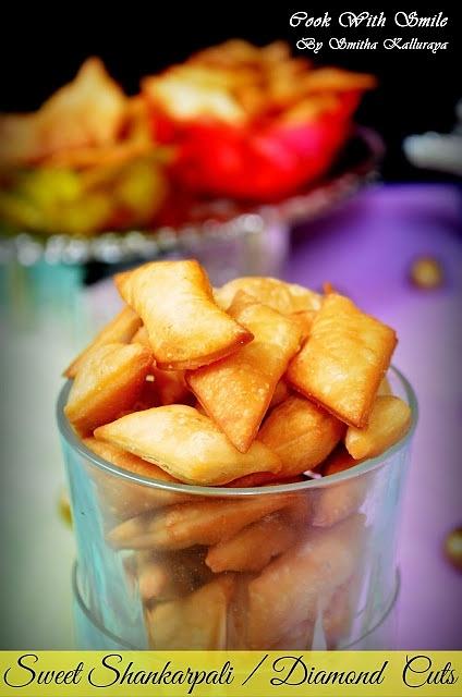 Sweet diamond cuts - sweet shankarpali recipe