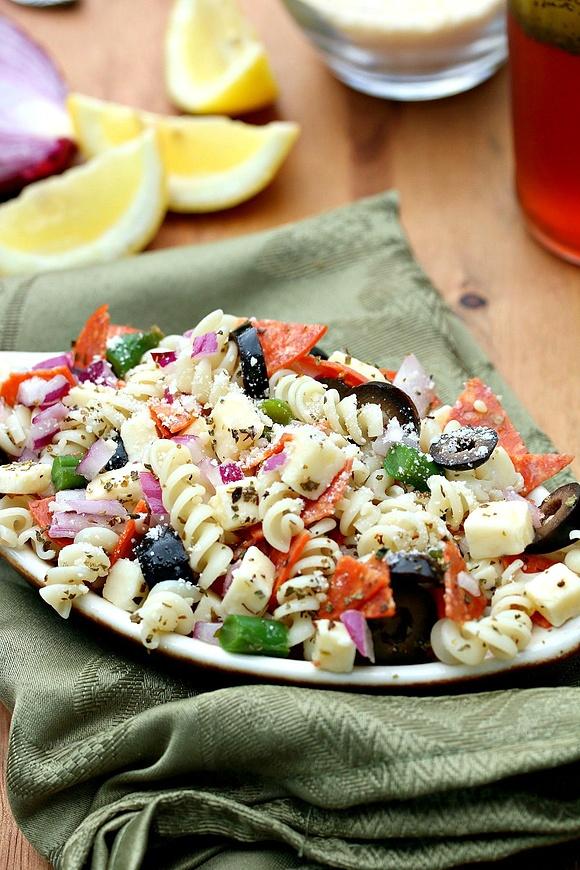 Pasta salad with homemade dressing