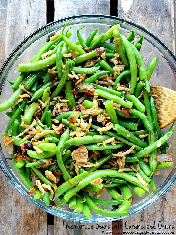 Fresh Green Beans with Caramelized Onions
