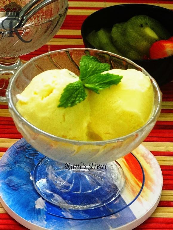 Vanilla custard ice cream with custard powder