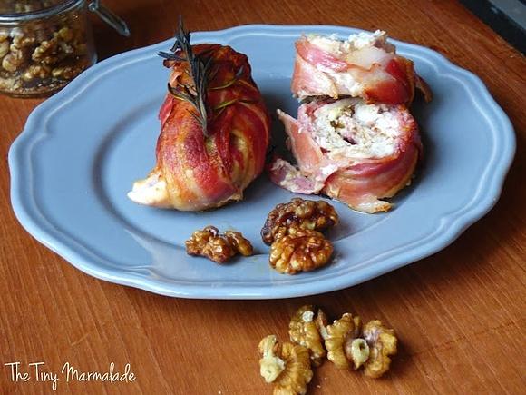 Cheese and walnut stuffed chicken