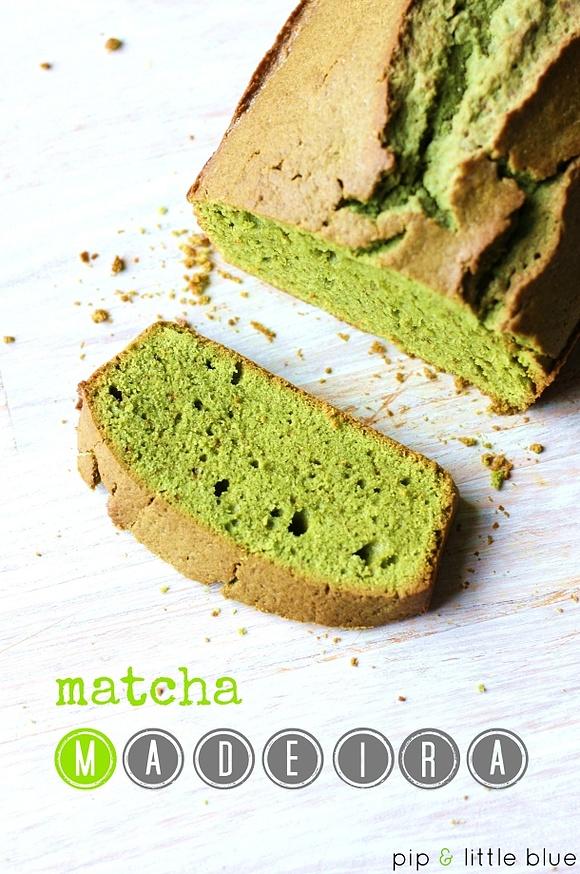 Matcha duck egg Madeira cake