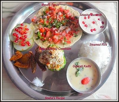 Gujarati kadhi with steamed rice - traditional gujarati cuisine